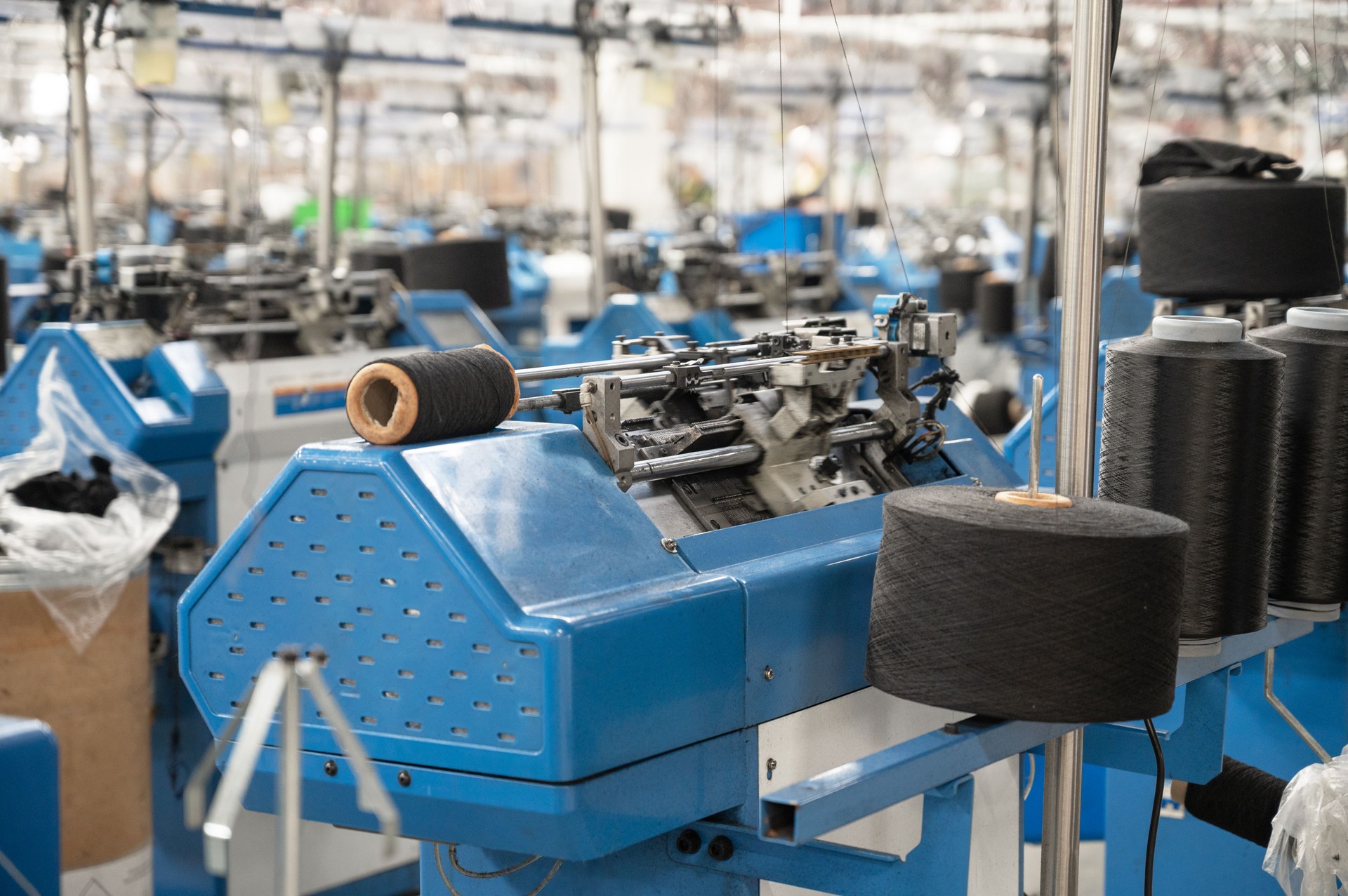 Textile Manufacturing Machines in Modern Factory